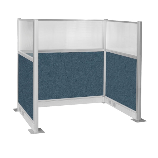 Pre-Configured Hush Panel Electric Cubicle (U Shape) 6' x 4' W/ Window Caribbean Fabric